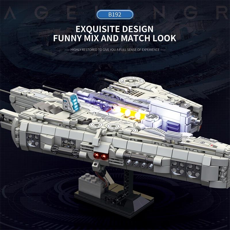 858PCS Heavy Attack Aircraft Building Blocks Space Battleship Artillery Ship Missile Assembly Bricks Toy Children Holiday Gift
