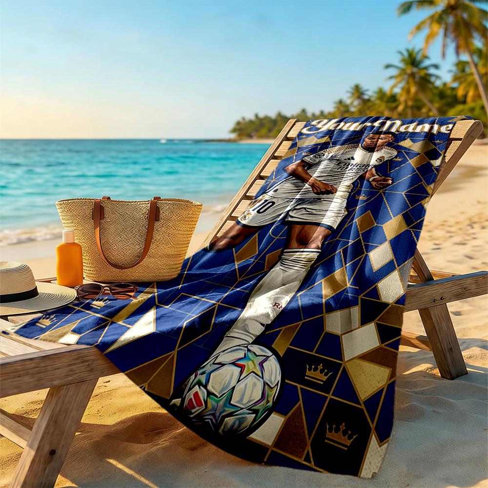 Mbappe Personalized Text Beach Towel Quickdry Soft Microfiber Ideal For Travel Outdoor Swim Pool Yoga Surf Camping Hiking Gym Gift Holiday
