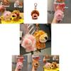Cute Pink And Brown Sitting Position Nien Lion Plush Toy Pendant For Gift And Collection