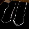Diamond Water Drop Pearl Beaded Necklace Autumn and Winter French Light Luxury Sweater Chain Fashionable Versatile High-end Jewelry