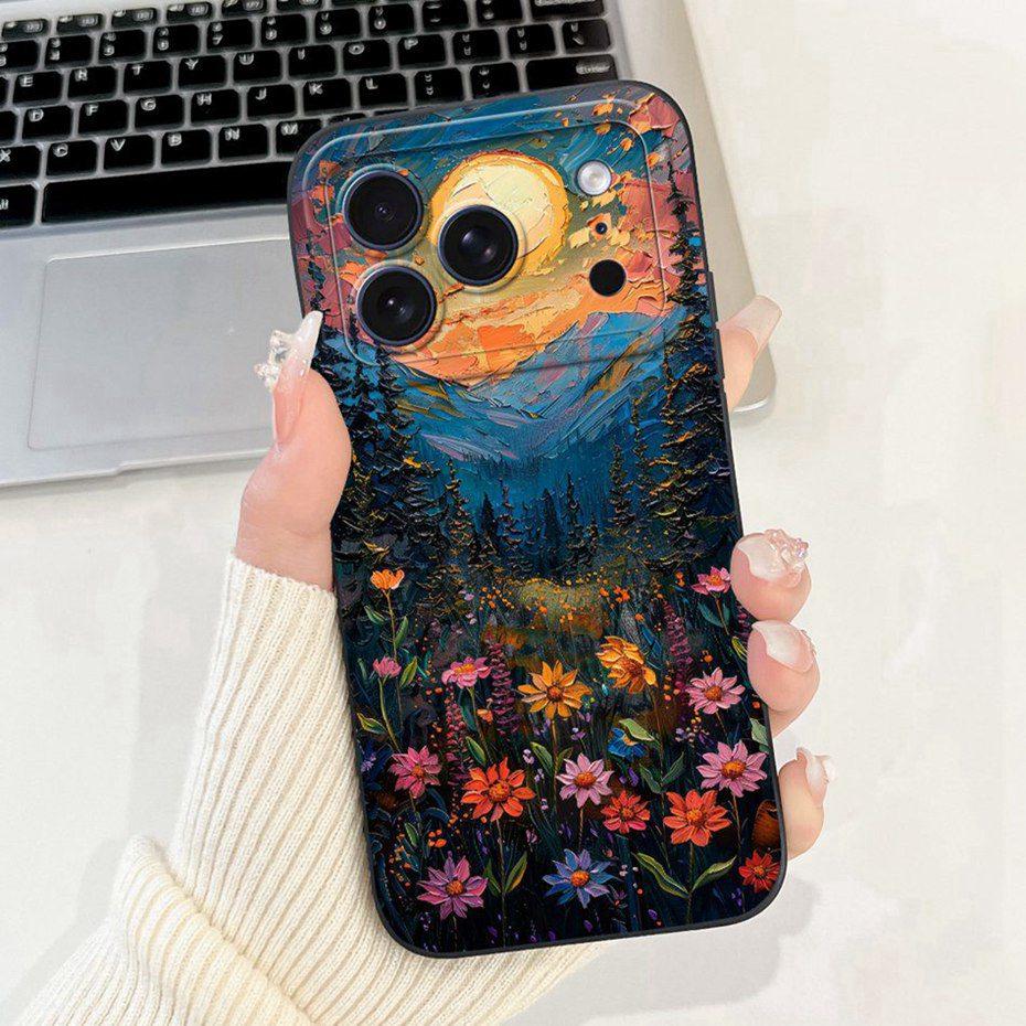 Beautiful Floral Phone Case For iPhone 17 Pro Max 17 Air Soft Silicone Shockproof Cases For iPhone17 17Pro 17Air Cover Bumpers