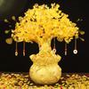 MYONEEN Money Tree Feng Shui Interior Good Business Power New Present Golden (Citrine) - Item, Decor, Fortune-Bringing, Luck, Prosperity, Stone, Gift,