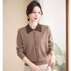 New Fashion Sweater Doll Collar Thin Mom Top Women's Spring and Autumn Long Sleeve Knitted Bottom Shirt