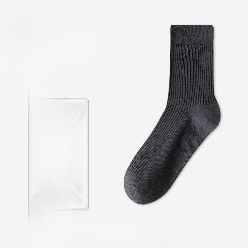 Men's Spring and Autumn Business Embroidery Jacquard Sweat Absorbing Deodorizing Antibacterial Cotton Socks