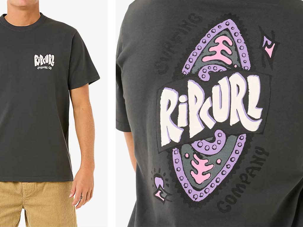 Nové Venkovní tričko RIPCURL s potiskem písmen Krátký rukáv Venkovní sporty Surfing Krátký rukáv Sportovní Fitness Pohodlí