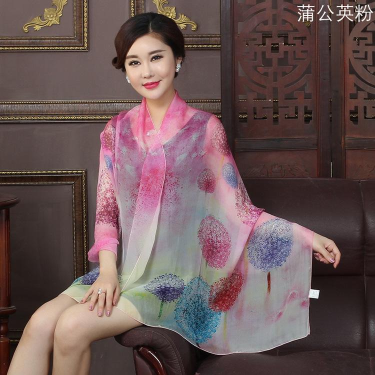 High Quality 100% Silk Scarf Shawl Hijab Wrap Women Female Long Style Spring Summer Beach Cover-Ups