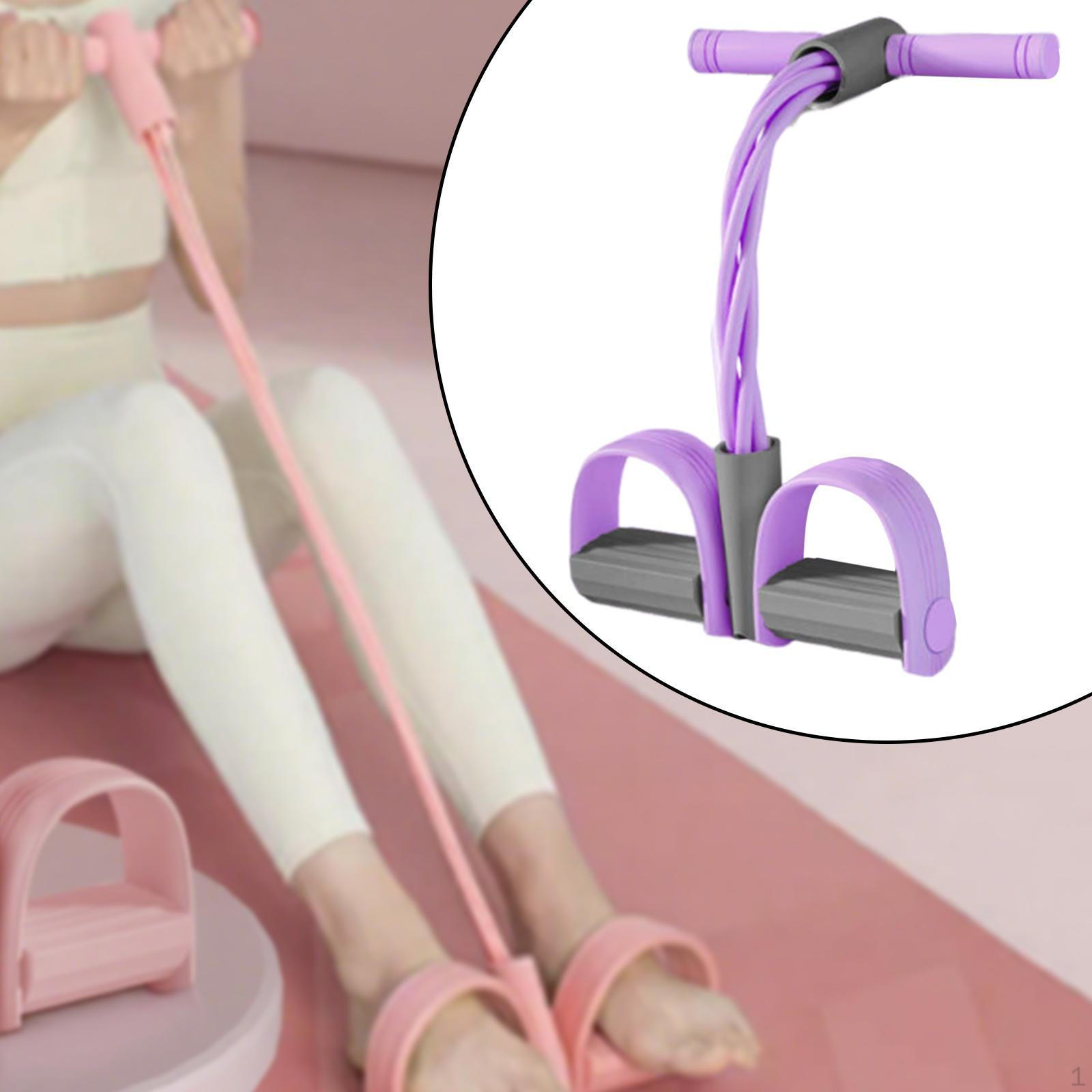 

Pedal Resistance Band Ankle Puller Multifunctional Bodybuilding Exercise Sit up Stretch Rope Elastic Gray Purple