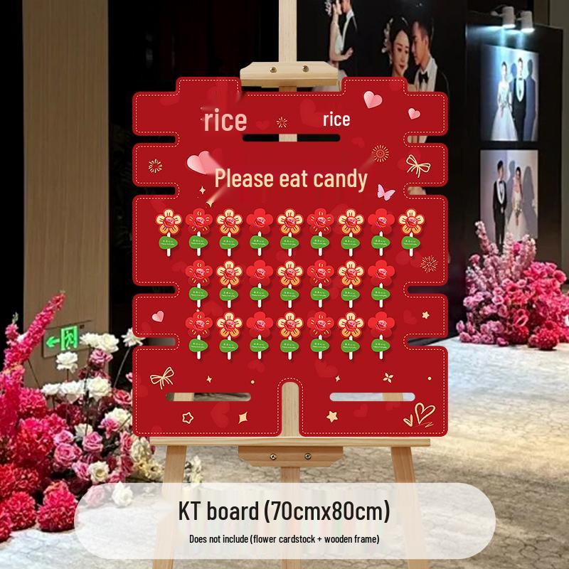 Creative Wedding Engagement Candy Lollipop Welcome Sign and KT Board Backdrop Decoration