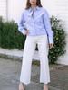 2024 New Arrival European & American Women's Striped Long Sleeve Versatile Fashion Shirt