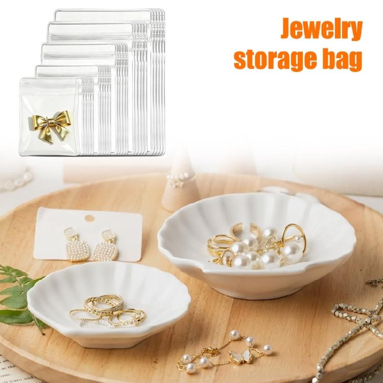 Tear Proof Jewelry Storage Bags 50 Pack PVC Bags Waterproof Designs Rustproof for Bracelet Necklace Organization