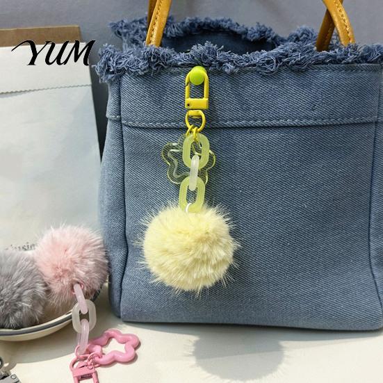 Backpacks Accessory Plush Ball Keychain, Fluffy Pompom Pendant with Hollow Star, Backpack Decorative Accessories Purse Bag Accessories, Gift for Women