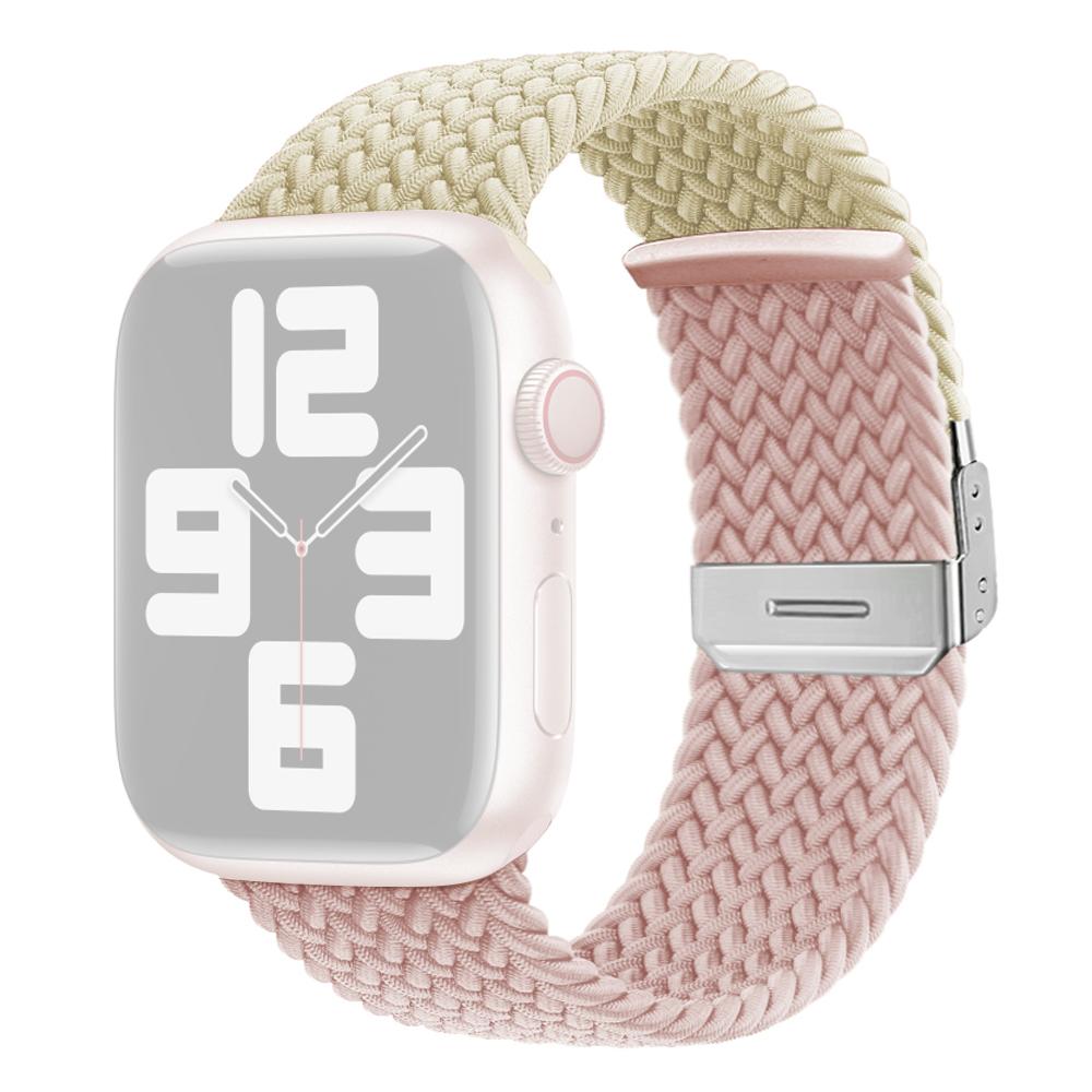 

Watch Strap for Apple Watch Series 10 42mm/9 8 7 41mm/SE (2023) SE (2022) SE 6 5 4 40mm/3 2 1 38mm Watch Strap Color Match Braided Nylon Band Starlight/Light Pink