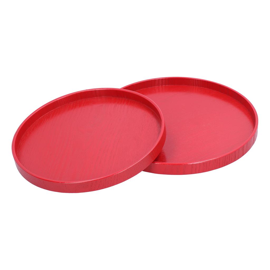 Zestaw 2 szt. Czerwona Okrągła Taca Filiżanka do Herbaty Talerz na Owoce Deser Taca do Serwowania dla Hotelu Restauracji Domu