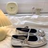 Girls Round Toe Bowknot Flat Shallow Mouth Mary Jane Casual Leather Shoes
