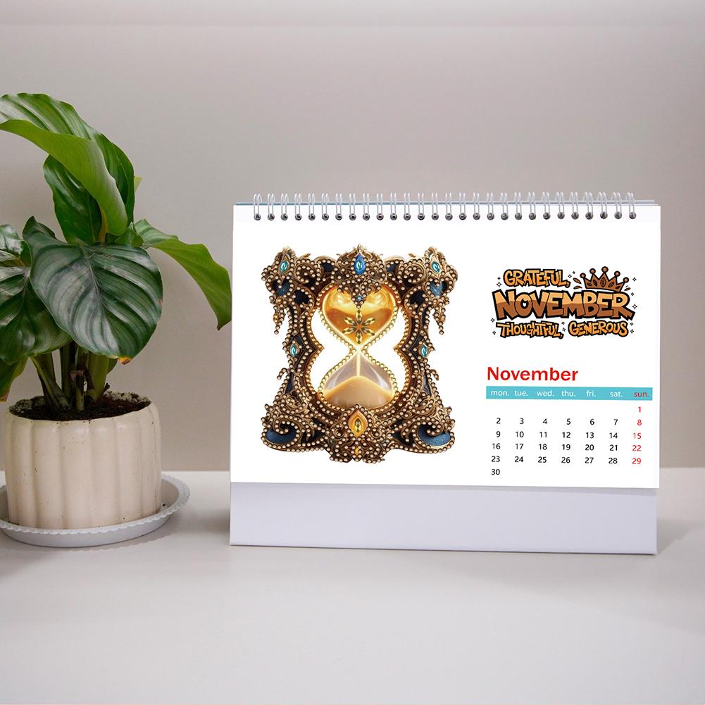 2026 Calendar Diamond Painting Calendar Set with Irregular Shaped Diamonds Diamond Painting Kit DIY Diamond Art Desk Calendar