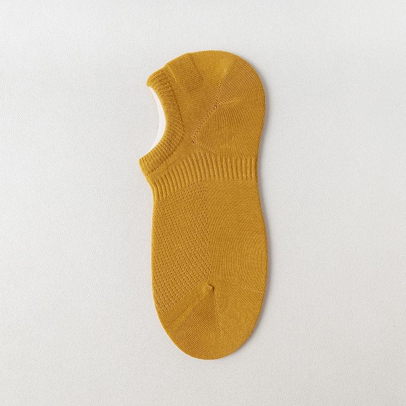 5 Pairs of Men's Summer Thin Mesh Breathable Silicone Non Slip Invisible Socks