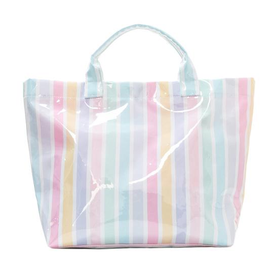 Glossy Striped Tote Capacity PVC Checkered Leopard Bag Waterproof Large Handbag Stylish Print J