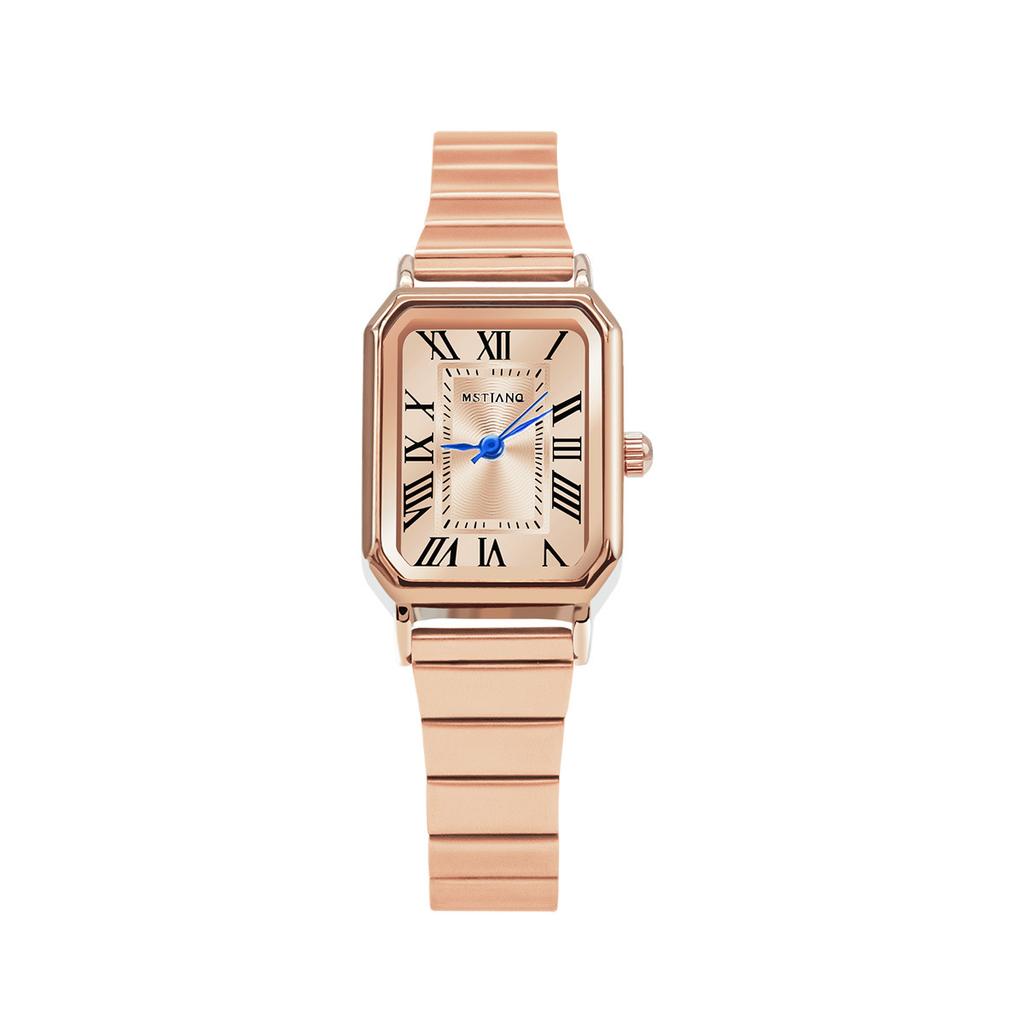 Women'S Square Watch Niche Design Simple Temperament Student Bamboo Belt Light Luxury Women'S Watch