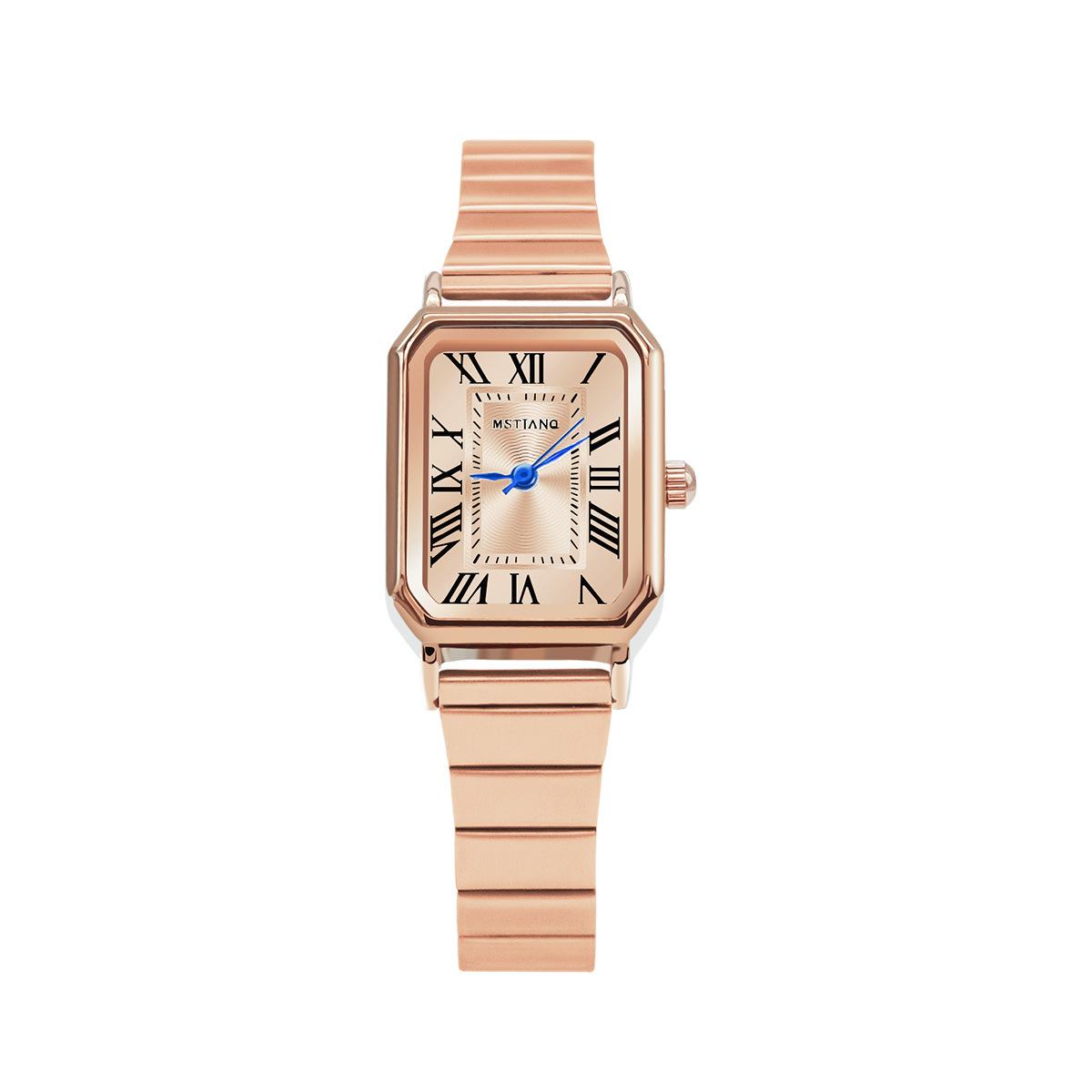 Women S Square Watch Niche Design Simple Temperament Student Bamboo Belt Light Luxury Women S Watch