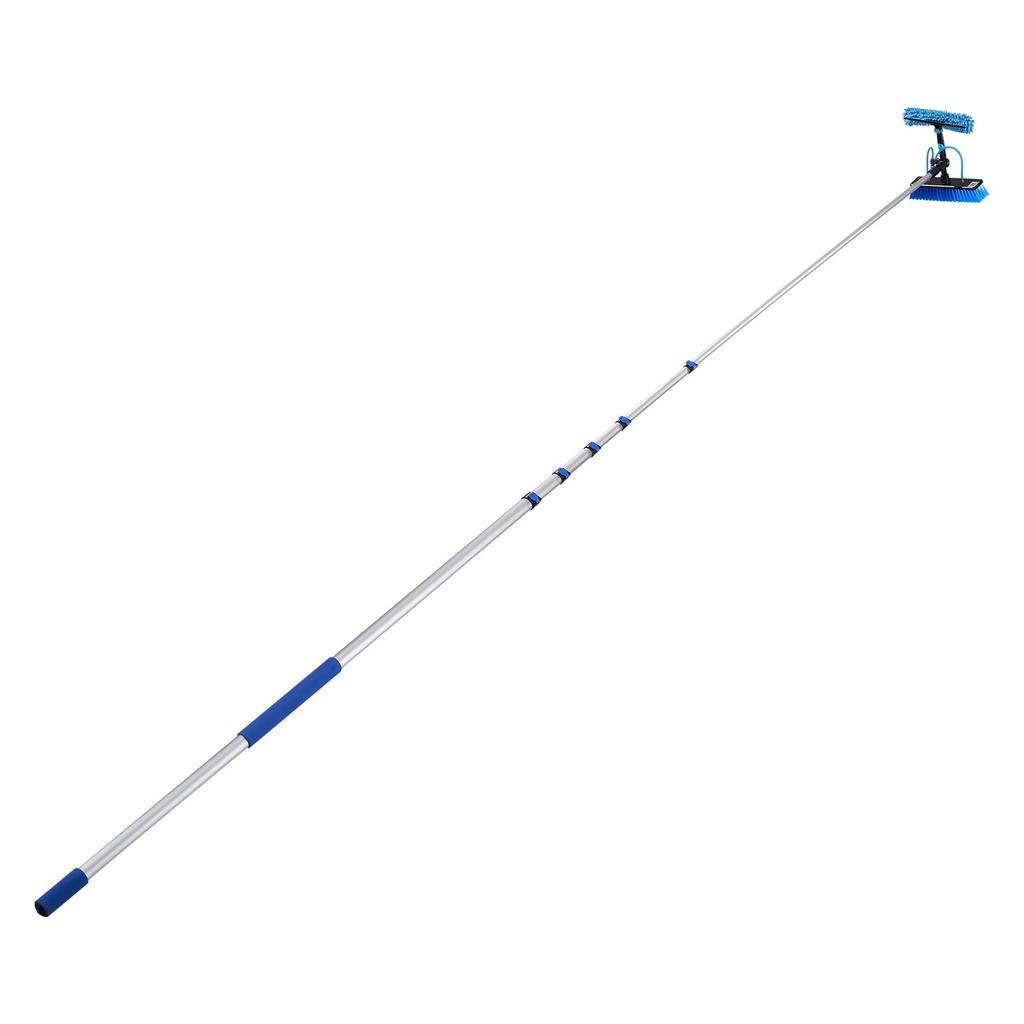 Solar Panel Cleaning Kit, 12.03 m, Water Fed Pole Kit with Cleaning Brush, Soap Dispenser, Extendable Aluminum Telescopic Pole, 180° Rotatable Brush