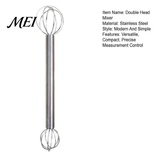 Suppen-Geschmacks-Mischer Doppelkopfwirbel, Edelstahl-Mixer-Stößel, Handmixer Miso-Auflöser-Löffel für Paste, Sahne, Eier, Leicht zu reinigen