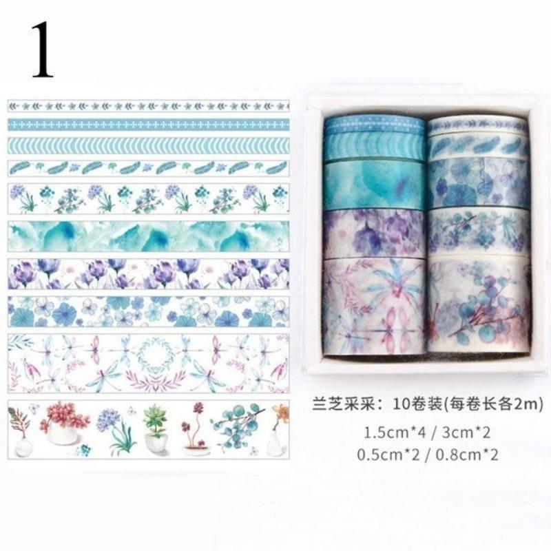 10Pcs / Set Decorative Kawaii Washi Tape Set Sea and Forest Series Japanese Paper Stickers Japanese