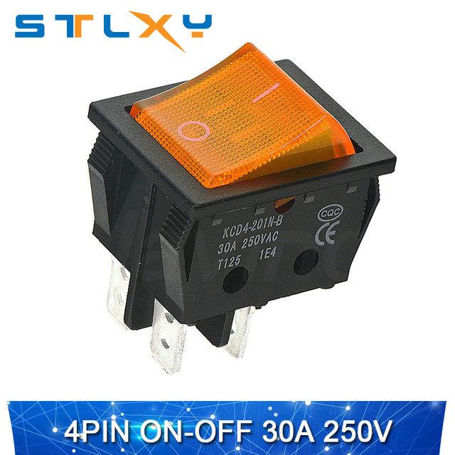 1PCS Electrical equipment with 3-digit 6-speed light switch KCD4 rocker switch power switch ON-OF-ON 30A 250VAC/16A/20A 125VA