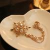 Brooch Pin, Lapel Badge with Double Fixed Safety Pin And Magnetic Buckle, Imitation Pearl Flower Decor Suit Brooch for Suits Coats Dresses