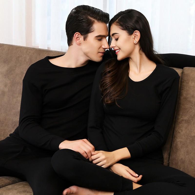 Yu Zhaolin Mens Womens Cotton Thermal Underwear Set Round Neck Long Sleeve Base Layer Winter