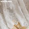 1PC NAPEARL French Retro Lace Short Curtain, Rustic Style, Lightweight Sheer Curtain for Living Room Kitchen Cupboard Window Home Decor