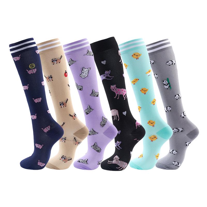 Unisex Cross-Border Compression Socks - Perfect for Sports, Running, Yoga; Knee-High, Calf-Length; Leg Slimming.