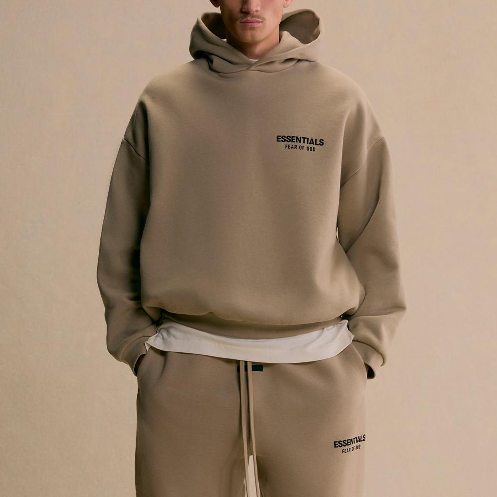 Fear of God Essentials Fleece Mikina s kapucí II Písková Pánské Topy Tmavě béžová 192HO246257F