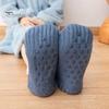 1 Pair Winter Floor Socks Thick Plush Knitted Heat Retention Anti-slip Silicone Sole V-Shaped Ribs Warm Daily Home Wear Bedroom Socks