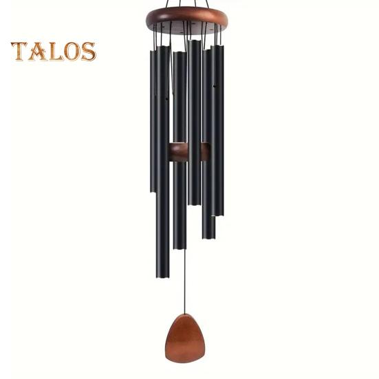 Retro-Windspiel mit 6 Aluminiumröhren und S-förmigem Haken, natürliche, beruhigende Melodie, Vintage-Windspiel für Garten, Terrasse, Außenbereich, zum Aufhängen, Windglocken-Dekoration