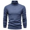 Winter Men Turtleneck Sweater Casual Solid Color Warm Pullover High Quality Slim High Neck Long Sleeve Sweater Men