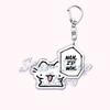 Kawaii Little Cat with Flower Keychains Strawberry Kitten Keyring for Accessories Bag Key Chain Ring Jewelry Fans Friends Gifts