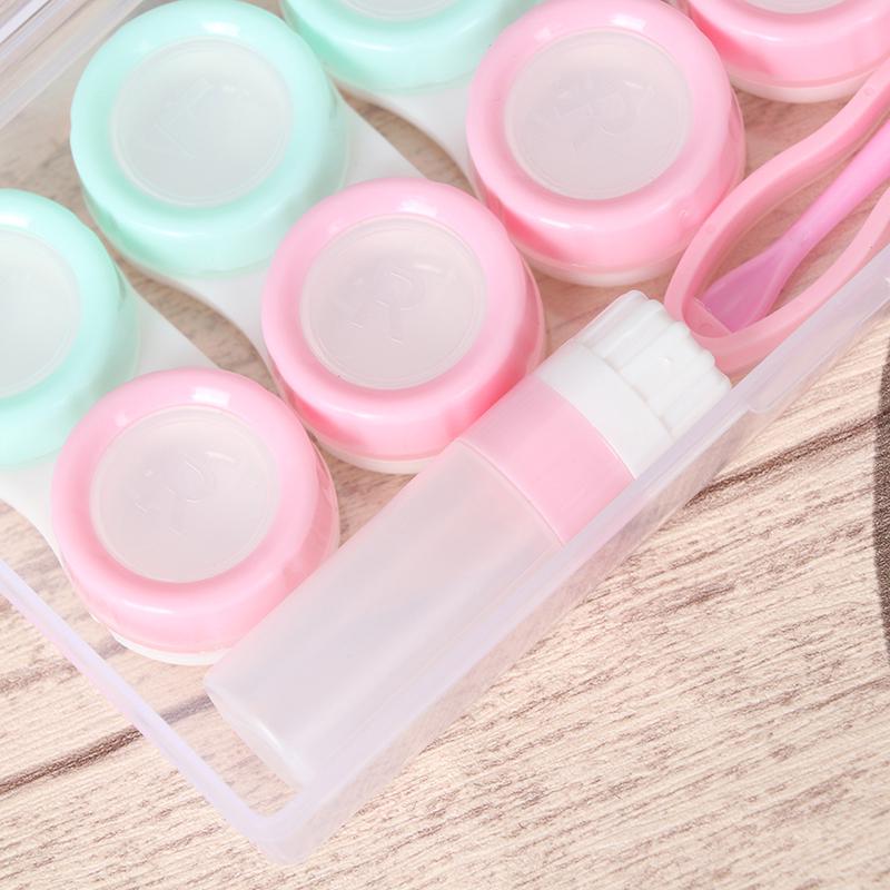 5 Pairs Contact Lens Case Cosmetic Contact Storage Box With Bottle And Tweezers
