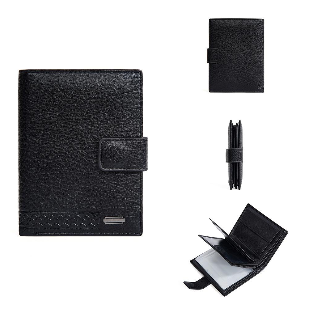 Men's Medium-Length hasp Wallet with Coin Pocket Multi-Function Billfold Card Holder
