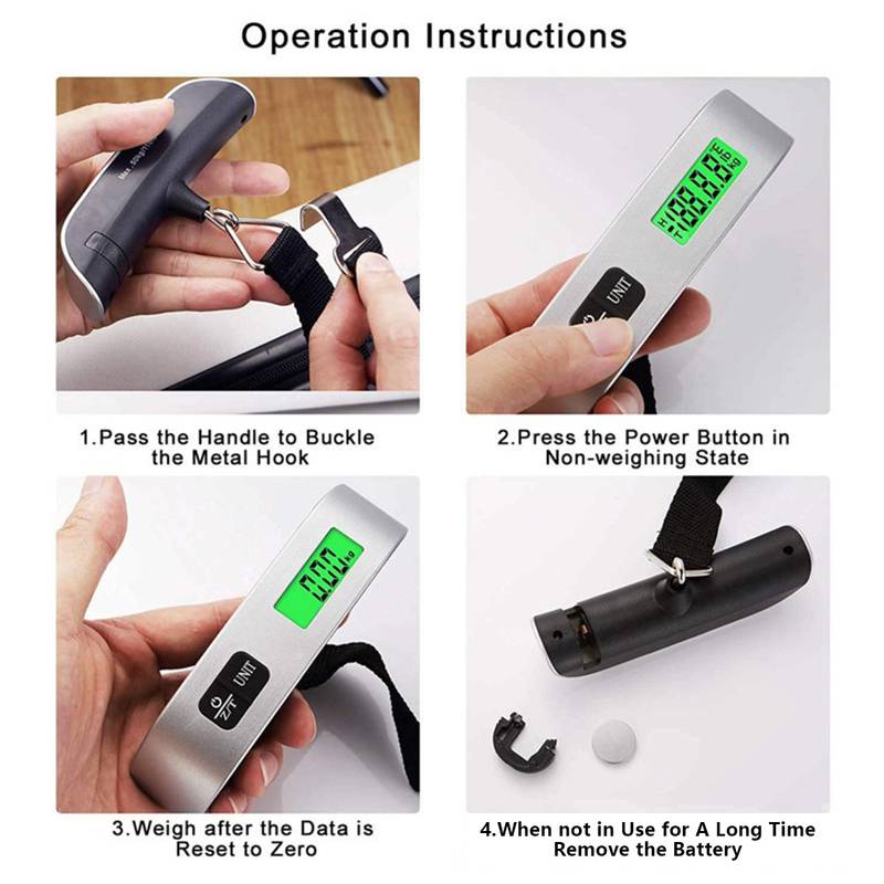 Portable Digital Luggage Scale Digital LCD Display 110lb/50kg Electronic Suitcase Travel Weighs Baggage Bag Weight Balance Tools