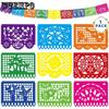 2pcs Day of The Dead Party Decorations 1pc Fiesta Banner with 9 Mexican Theme Party Flag Banner Day of The Dead Hanging Decor Home Party Supplies