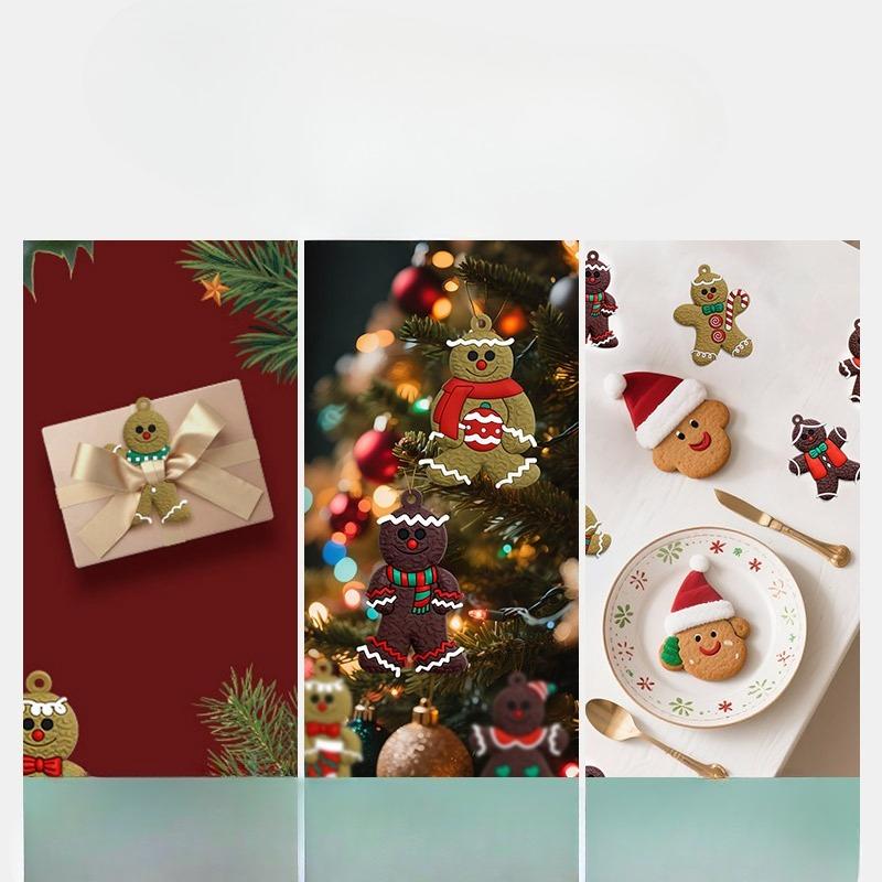 Weihnachtsbaum Anhänger, Lebkuchenmann Weichgummi Weihnachtsatmosphäre Dekoration Schmuck