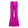 Girls Stage Performance Metallic Flared Pants Sparkling Sequin Tassels Back Invisible Zipper Bell Bottom Trousers
