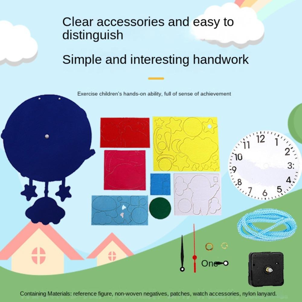 Cartoon Clock Cognition Clocks Toys Nonwoven Fabric Time Teaching Aid  Montessori Arts Crafts