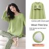 Women's Long Sleeve Pajamas with Chest Pads - Spring and Autumn 2024 Edition Homewear Set