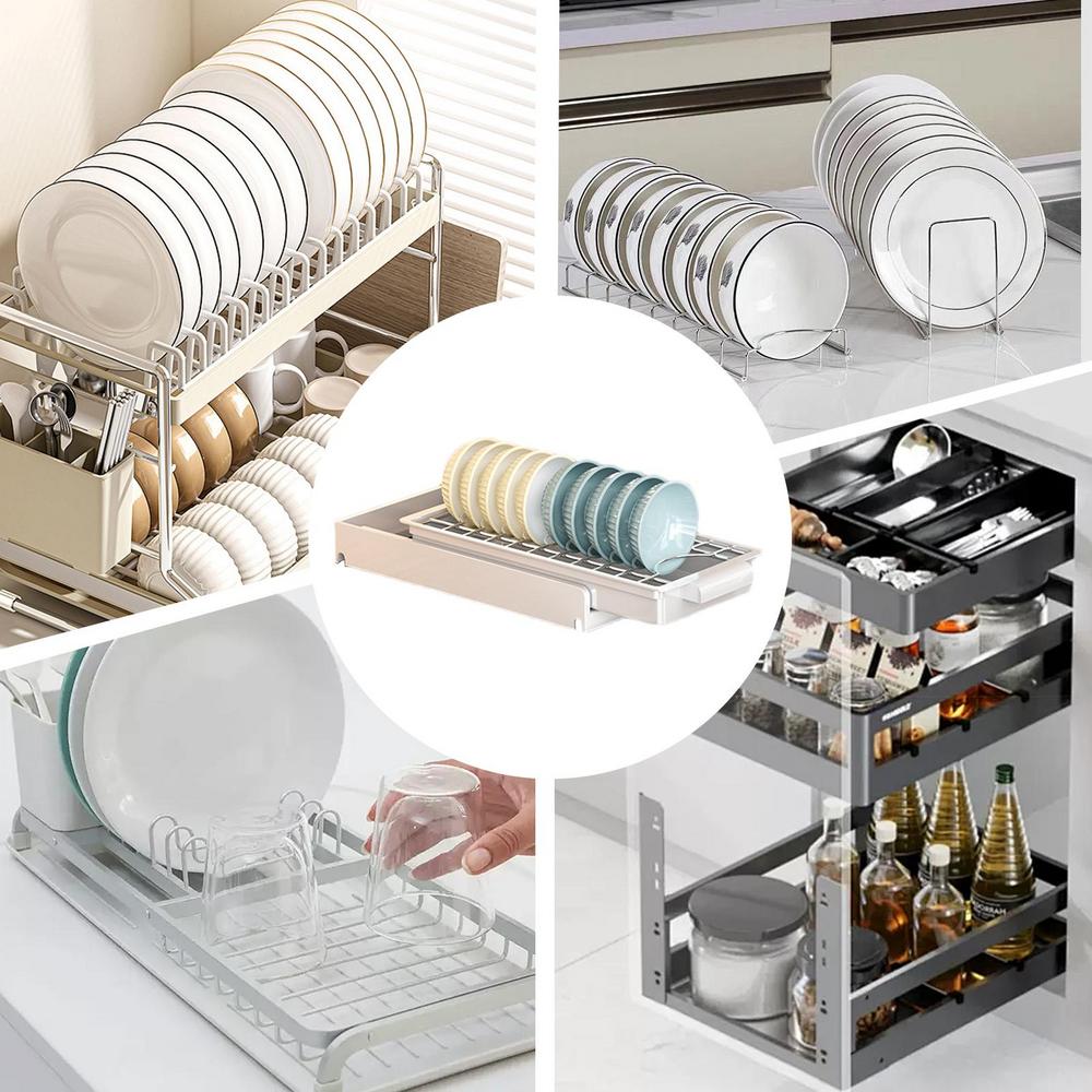 Pull Out Cabinet Sliding Basket Portable Cabinet Drawers Removable Design Cabinet Organizer Smooth Strong Load-Bearing For