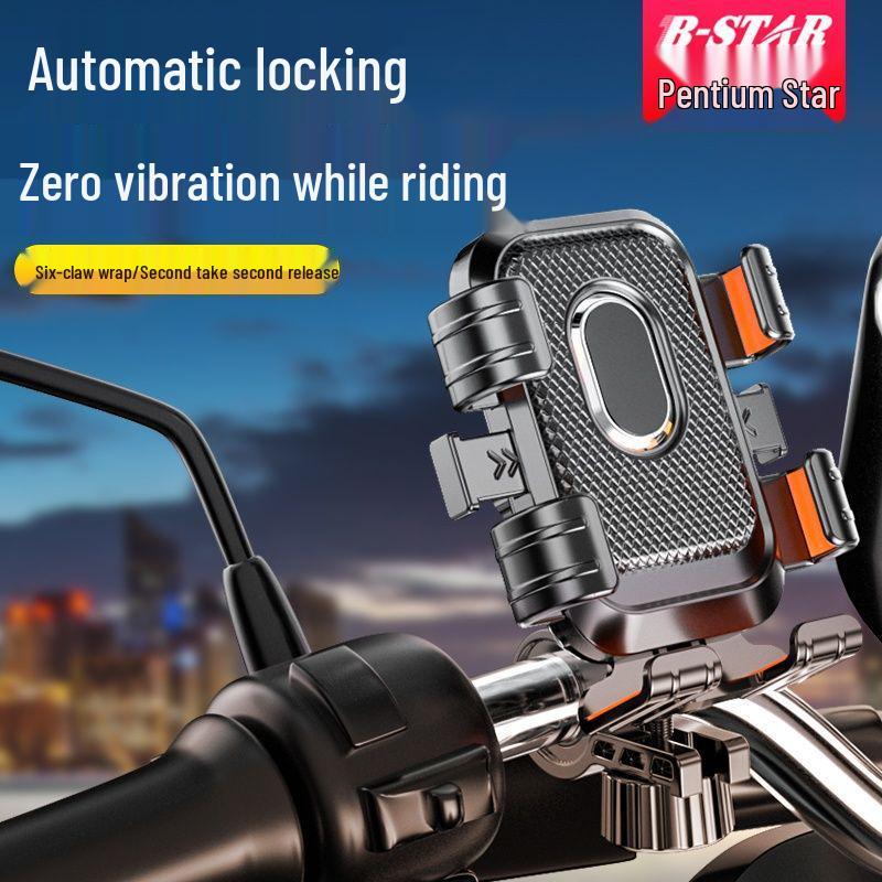 Universele Auto- & Motorfiets Anti-Schok Telefoonhouder voor Elektrisch Voertuig & Fiets