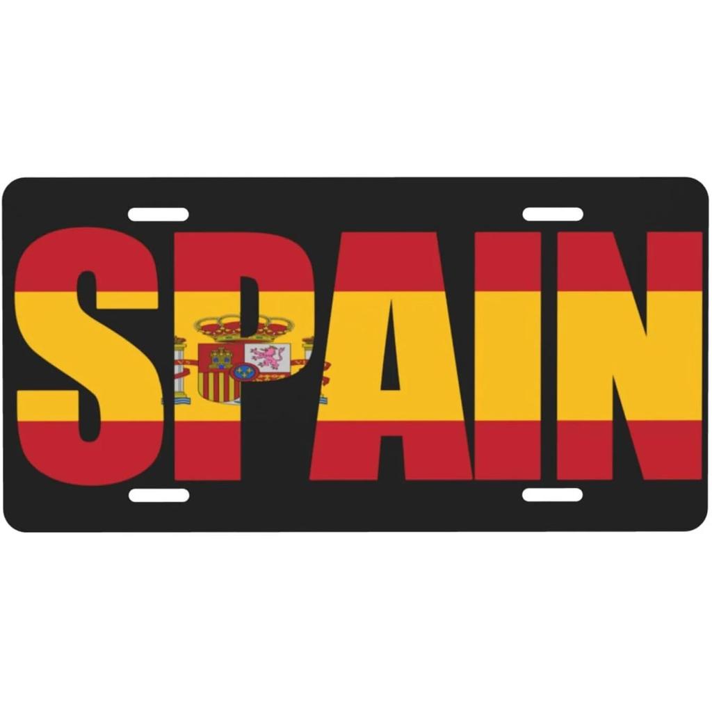 Vintage Plaque National Flags License Plate Spain Russia Netherlands Metal Tin Sign Garage Bar Pub Club Home Wall Decor 6X12Inch