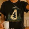 Comfort Colors Black Cat UFO Abduction T-Shirt, Alien Space Humor Shirt