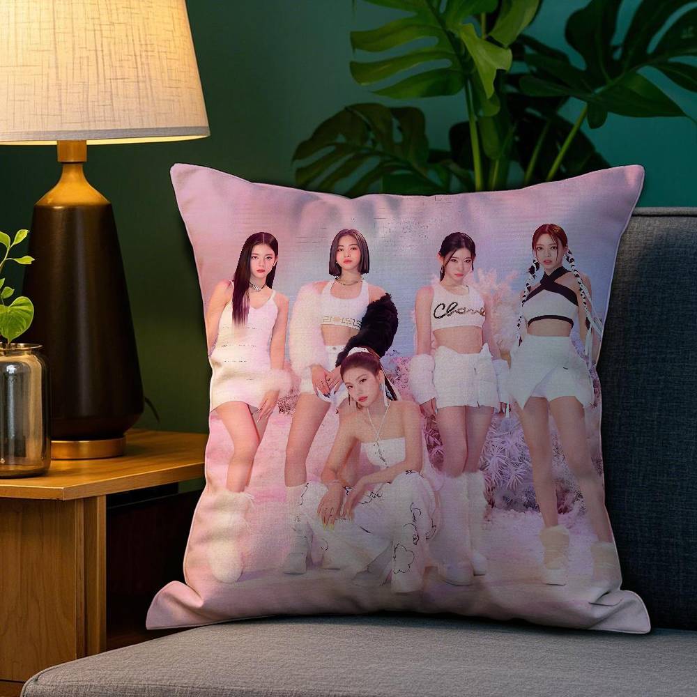 Kpop I-ITZY Наволочка для подушки Диван Гостиная Спальня Двусторонняя печать Квадратная подушка Подушка для сна Наволочка 12x12Inch
