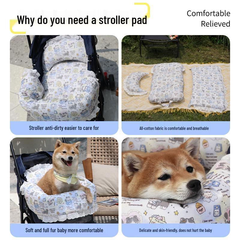 Pacchetto Passeggino per Animali Domestici in Cotone Accogliente: Spessore Cuscinetto Caldo, Cuscino e Paracolpi per Cani Piccoli e Gatti